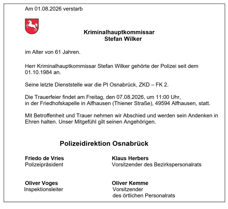 Traueranzeige Stefan Wilker