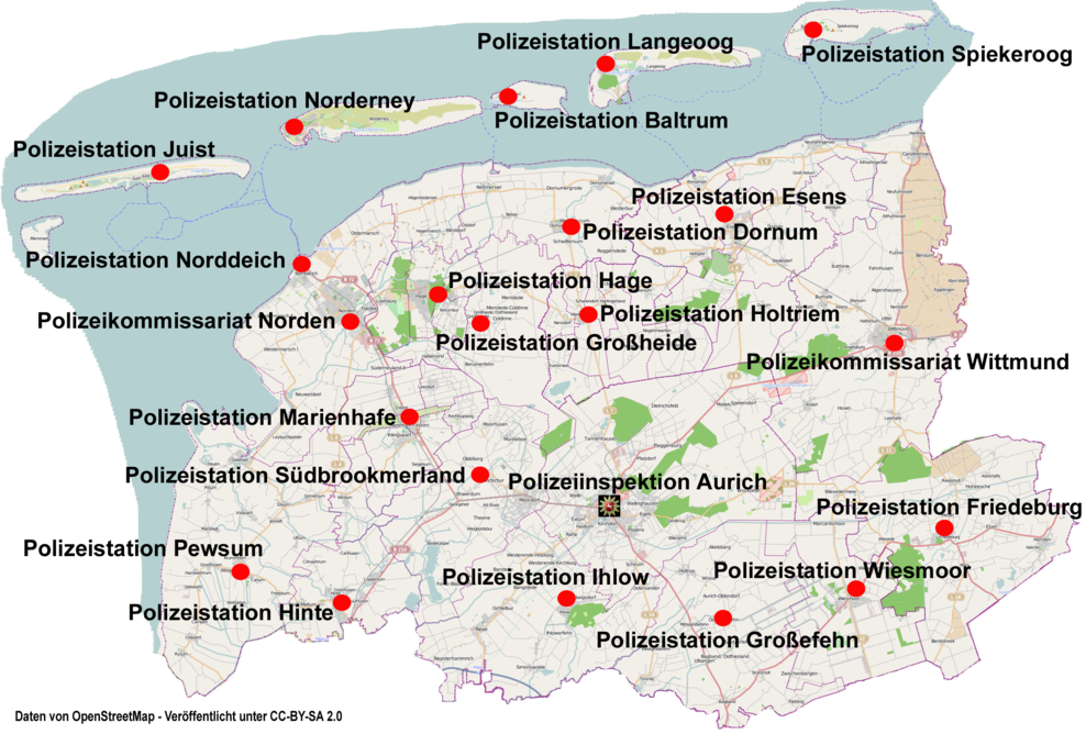 Aurich Polizei-Weste in schwarz, gepolstert mit Klettverschluss  3+-50214.Aurich